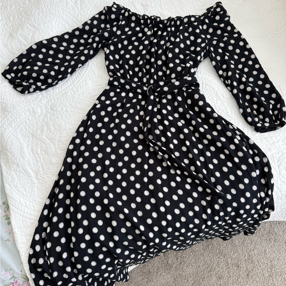 Maeve Black and White Casual Dress